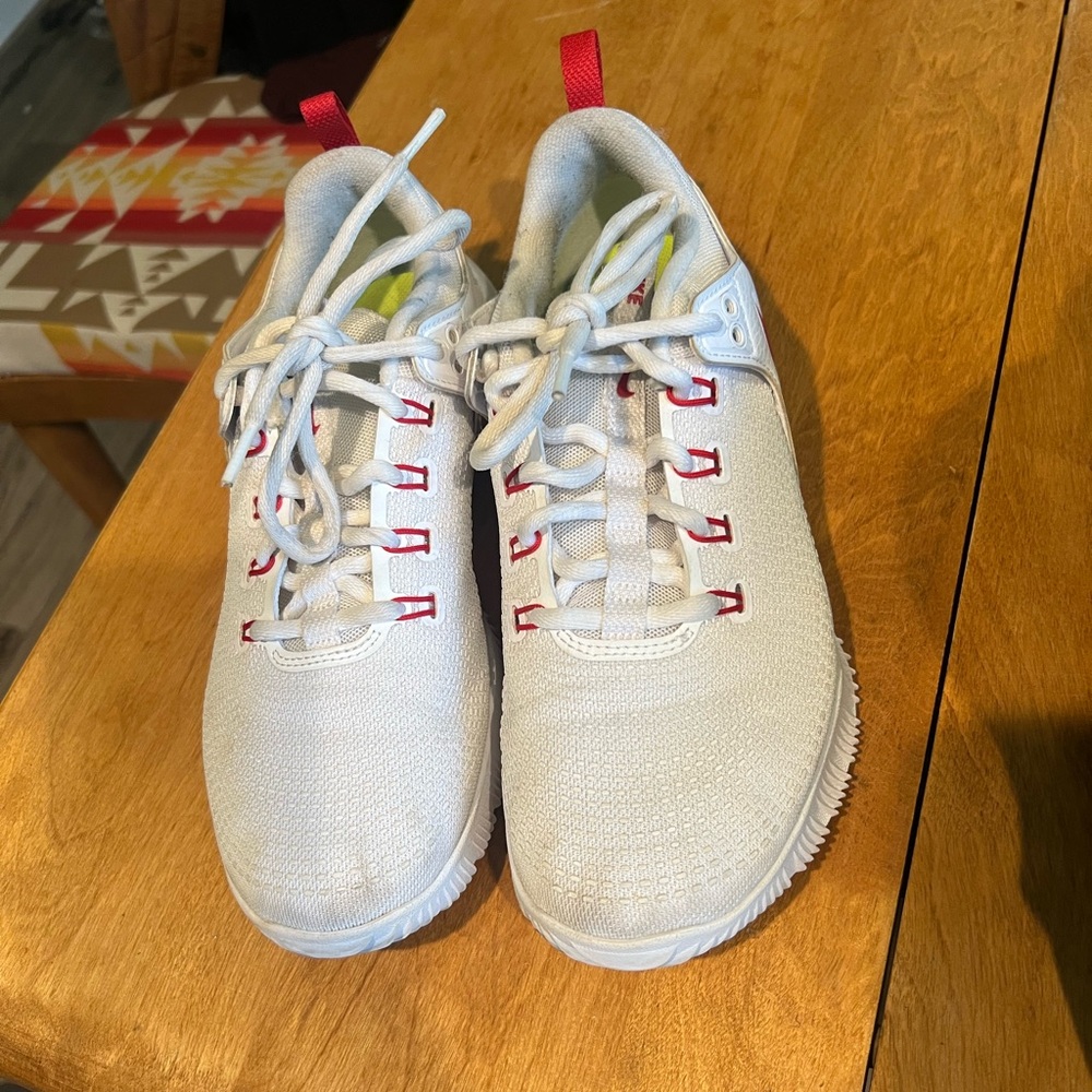 Nike White and Red Athletic Shoes